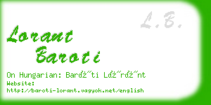 lorant baroti business card